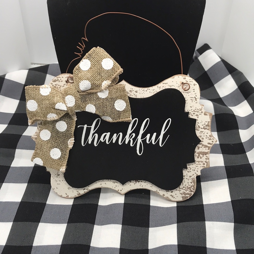 Thankful wooden plaque; free shipping